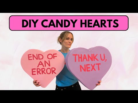 Giant DIY Candy Hearts with Poster Board! Easy Valentine's Day Decor