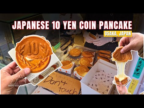 FAMOUS Japanese 10 Yen Coin Pancake | Ju-en Tamagoyaki | Dotonbori Street Food | Osaka Japan