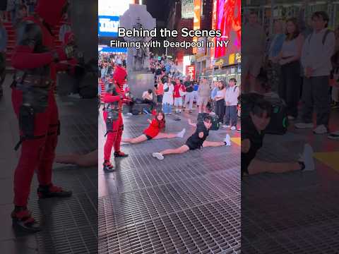 Behind The Scenes Of Filming With Deadpool In NEW YORK… Wait for it😭 #martialarts #kungfu #deadpool