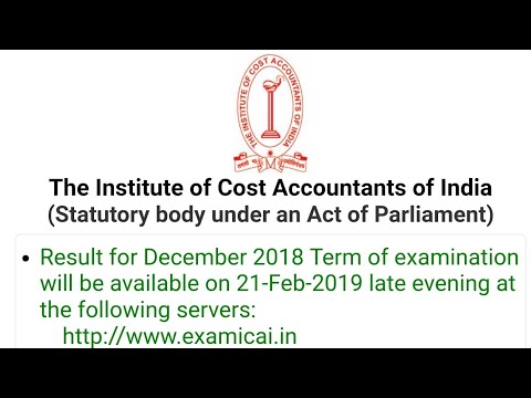 🔥Official Announcement for CMA RESULT🔥 DEC 2018 EXAMS