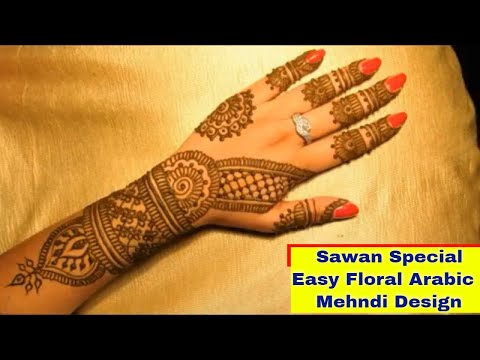 Sawan Special Easy Floral Arabic Mehndi Designs||Beautiful Henna Bunch||New Simple Back Hand Mehndi