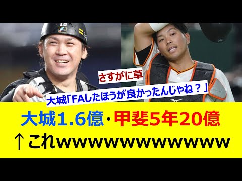 大城1.6億・甲斐5年20億←これwwwwwwwwwwwwwwwww【ネット反応集】