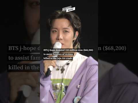 BTS j-hope donates 100 million won for air crash victims' families #shorts #jejuair #planecrash