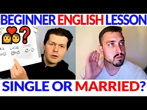 Easy Beginner English Course Lesson: Single or Married? 💑❓💍 English Comprehensible Input