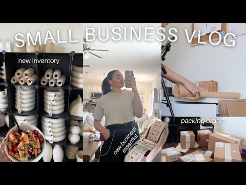 SMALL BUSINESS VLOG // Day in the life, packing orders, new small business essential + new inventory