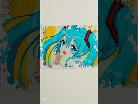 Drawing Miku Hatsune 💙- Stained Art 🎨 #art #mikuhatsune #idol