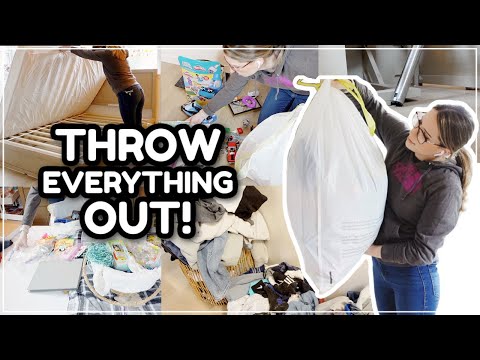 THROWING EVERYTHING OUT IN 2024 / Decluttering, Organizing, & Cleaning! Whole House Declutter