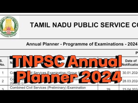 Tnpsc Annual planner 2024  group 2,2A