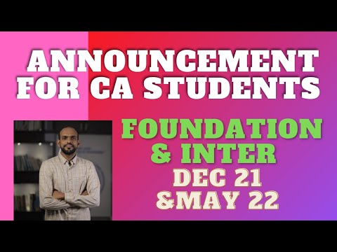 Important announcement for CA students | inter and foundation for dec 21 | may 2022