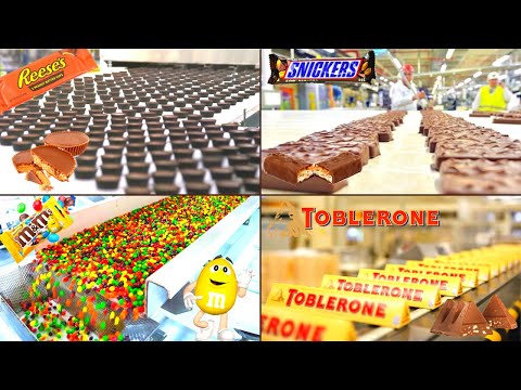 INSIDE THE FACTORY MEGA MARATHON: Reese's, Snickers, M&M's, Toblerone