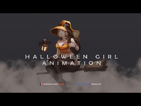 Halloween girl 2017 animation spine