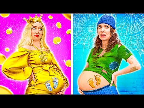 Rich Vs Poor Pregnant In The Hospital! Crazy Parenting Hacks & Gadgets