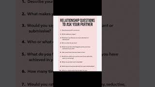 Relationship questions to ask your partner