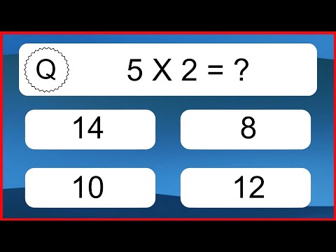 20 Multiplication Quiz Exercises for Kids