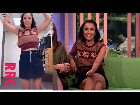 Anita Rani @short corduroy skirt