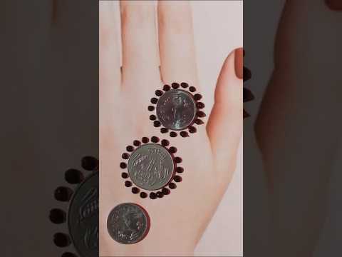 Beautiful coins mehndi design trick #mehndi #youtubeshorts #shorts #trending #viralvideo