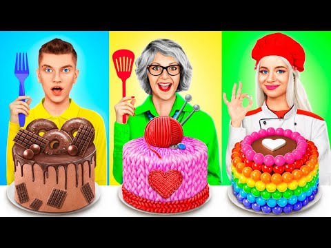 Me vs Grandma Cooking Challenge! Cake Decorating Challenge Hacks and Gadgets by YUMMY JELLY