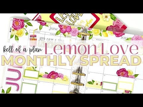 PLAN WITH ME | CLASSIC HAPPY PLANNER MONTHLY SPREAD | LEMON LOVE KELL OF A PLAN MOJO JOJO PLANS