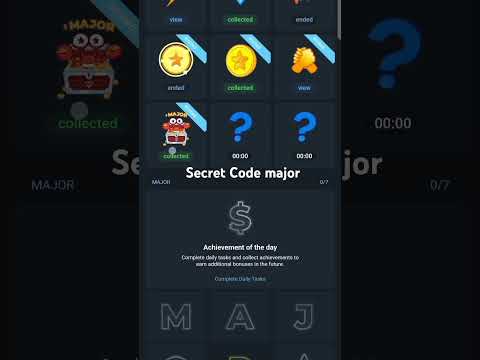 Major Airdrop Secret Code | Major Airdrop Nft Code | Major Secret Code | Major Listening #viralvideo