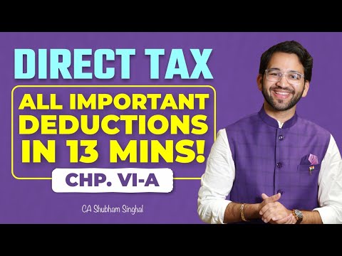 Revise Important Deductions under Chapter VI-A in 13 mins -  CA Final | ICAI | CA | CMA