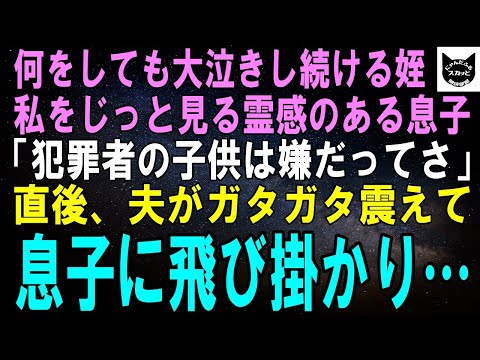 【スカッとする話】初めて会う姪がどうあやしても大泣きし続ける…私をじっと見つめる息子「犯罪者の子供は嫌だって赤ちゃんが言ってるよ」私「え？」直後、夫がガタガタ震えて息子に飛び掛かり…【修羅場】