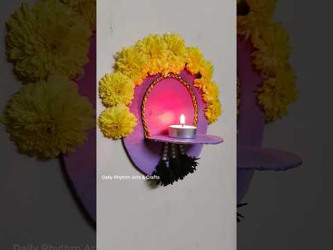 Diwali Decoration Ideas I Diya Stand Making I DIY Diya Wall Hanging Crafts #shorts #craft #trending