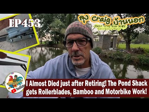 EP453 I Almost Died just after Retiring! The Pond Shack gets Rollerblades, Bamboo and Motorbike Work