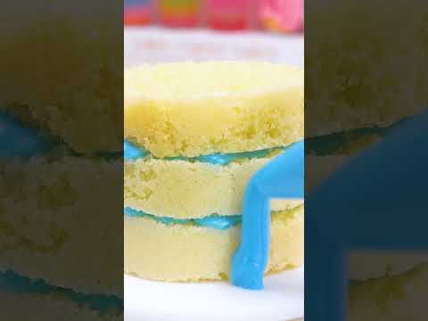 Rainbow Cake Decorating #shorts #cake #miniaturecooking #satisfying #asmr #minikitchen