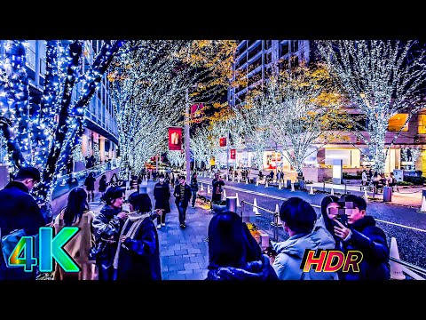 Tokyo Tower Christmas Market to Roppongi Hills | Tokyo Night Walk 4K HDR