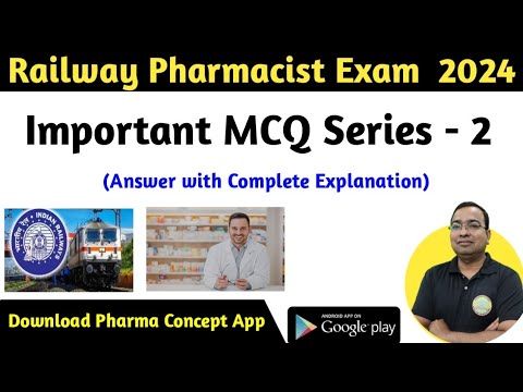 Railway Pharmacist Exam Important MCQs | Railway Pharmacy vacancy 2024 | Pharmacist Exam Preparation