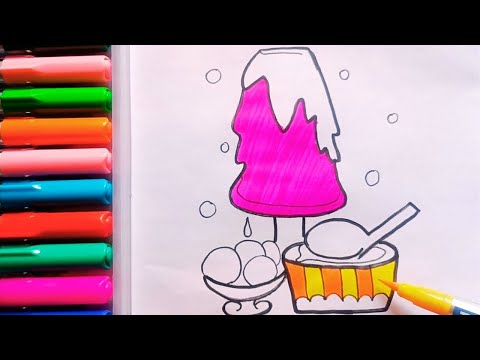 Drawing and Painting Ice Cream for Kids & Toddlers | Simple Drawing, Coloring #drawing