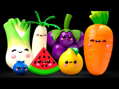 Dancing Fruit and Vegetables 🍎🍊🍋‍🍏🍇 Sensory Video