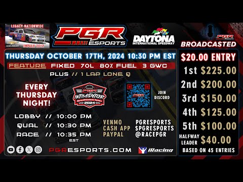 PGR eSports Intimidator Superspeedway Series | Daytona | 10/17/24 | PGR eSports