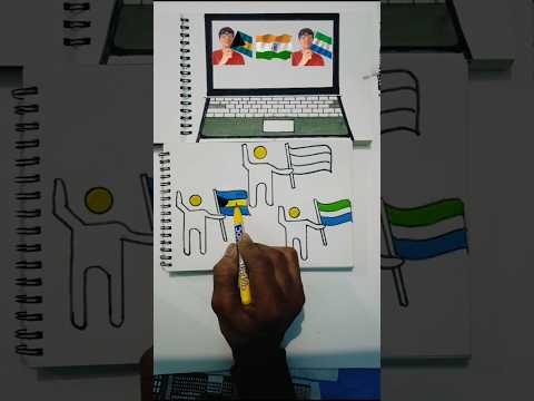 Bahamas 🇧🇸 India 🇮🇳 And Sierra Leone 🇸🇱 Flag Drawing | #shorts #shortfeed