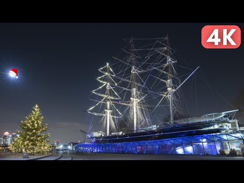 2024 London Christmas Lights ✨ Walking Tour of Greenwich 🎄 [4K HDR]