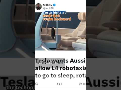 Tesla hints at seats that rotate backward in self-driving vehicle #robotaxi  #tesla  #robot