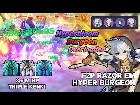 Feast of Pursuit Day 1 |  F2P Nahida & Razor HyperBurgeon Destroy 3,6 M HP Triple Kenki