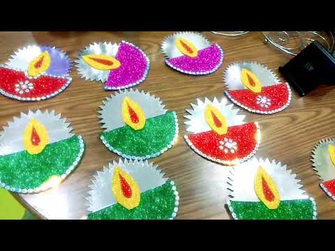 Diwali Diya Making with glitter sheets #artsandcrafts#diwali#diy#diya