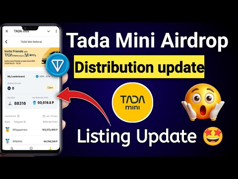 Tada mini airdrop listing update || Tada mini airdrop wallet connect || Tada mini airdrop new update