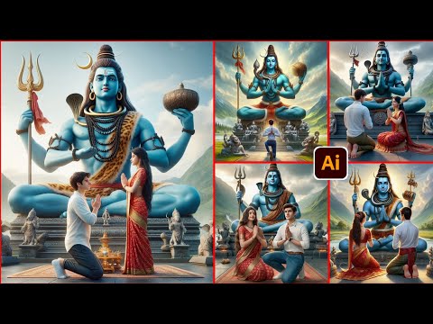 Trending Mahadev Couple Name Photo Editing ||couple photo editing|| bing image creator