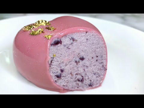 White Chocolate Blueberry Mousse + Mirror Glaze Recipe