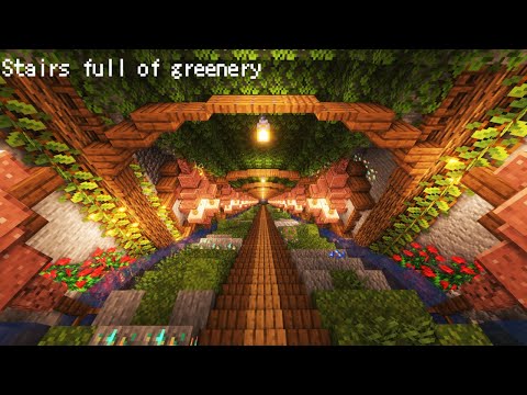 【マイクラ建築】緑あふれる癒しの階段を作る - Stairs full of greenery - 春夏秋冬の街作り 【Minecraft】【マインクラフト】【サバイバル】