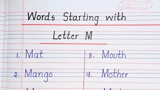 Words Starting with M