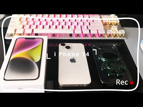 iPhone14 starlight/開封レビュー/楽天Rakutenセール回線＋端末セット購入品/スマホケース/宇宙飛行士スタンド付きケース/Vlog