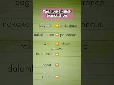 TAGALOG-ENGLISH TRANSLATION VOCABULARY WORDS #learnenglish #tagalogenglishtranslation #vocabulary