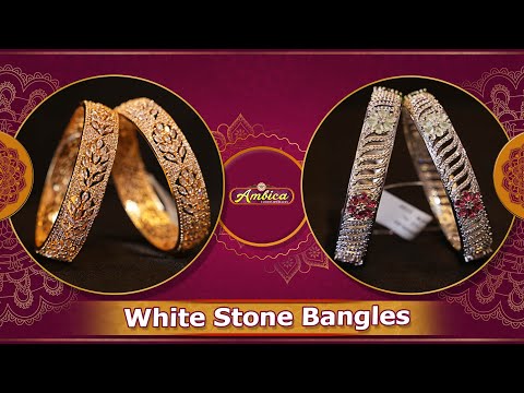 White Stone Bangles Collection | 1Gram Gold Jewellery | Ambica Fashion Jewellery