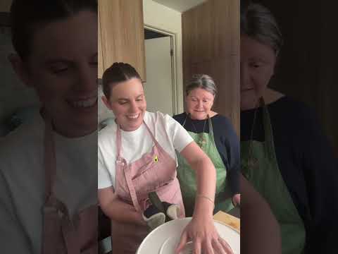 Trying to flip a Spanish Tortilla with mum