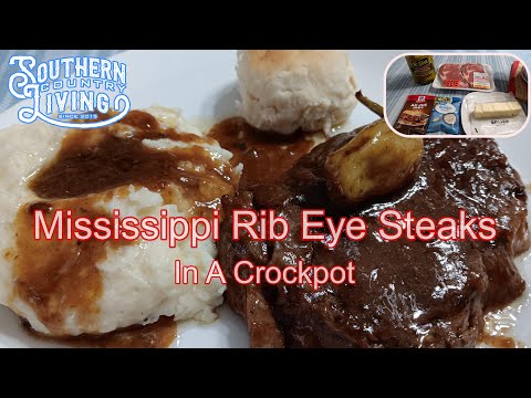 Mississippi Rib Eye Steaks In A Crockpot