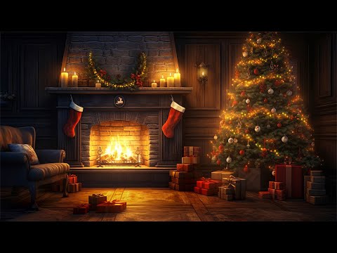 Christmas Fireplace in December🔥Fireplace with Burning Logs & Fire Sounds 🎄A Cozy Christmas Corner