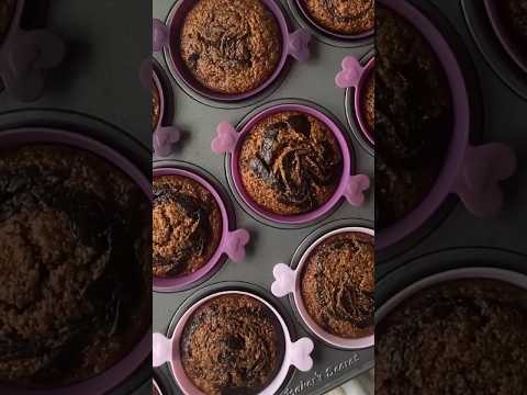 Gluten-free & naturally sweetened Chocolate Banana Swirl Muffins!!!! #shorts #food  #glutenfree